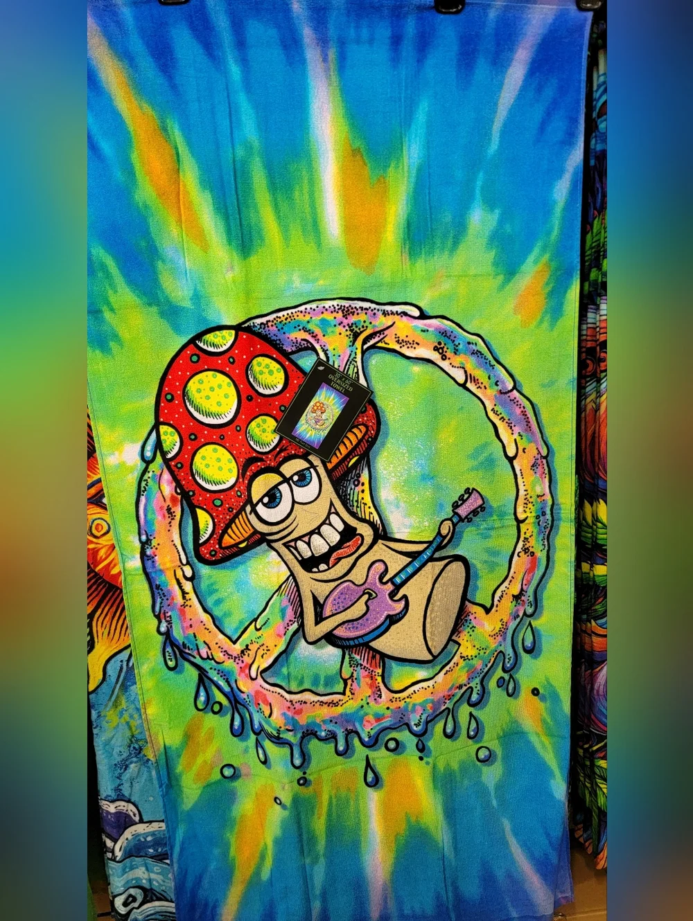 Summer Deal🏷 Cotton Vibrant Tie-Dye Mushroom Beach Towel Or Decor
